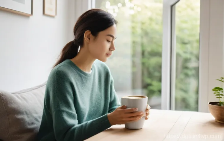 디지털 미니멀리즘의 최근 트렌드 분석 - **Digital Overload and the Quest for Calm**: A close-up of a young adult, possibly a man or woman in...